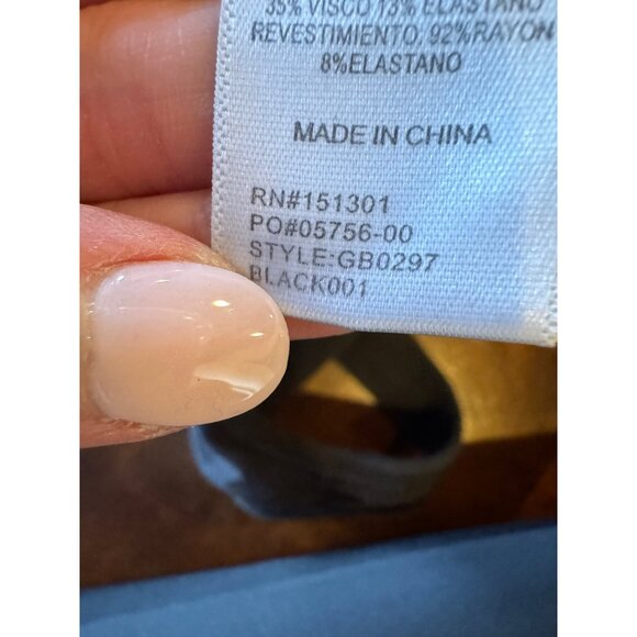 Good American Bodysuit Women Small Black Ribbed Knit Square Neck Thong Gothic‎ - Picture 10 of 12